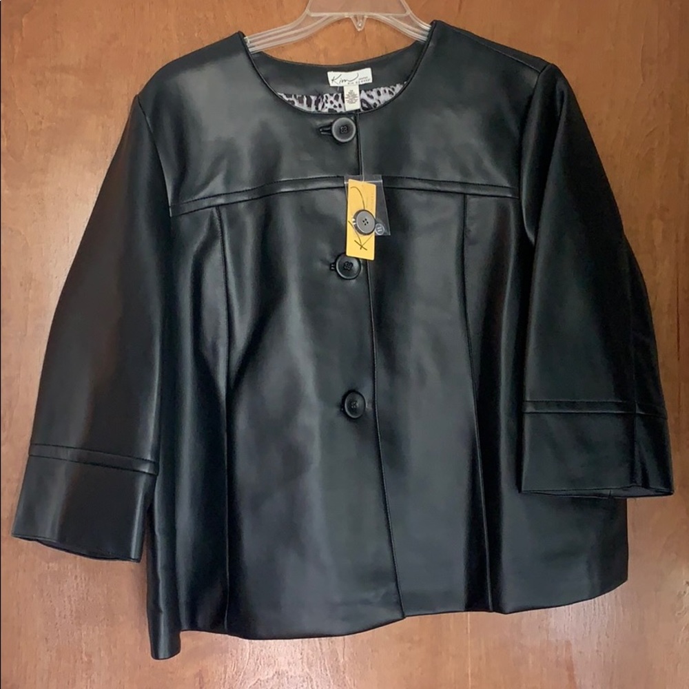Kim Rogers Plus Size Black Leather Jacket